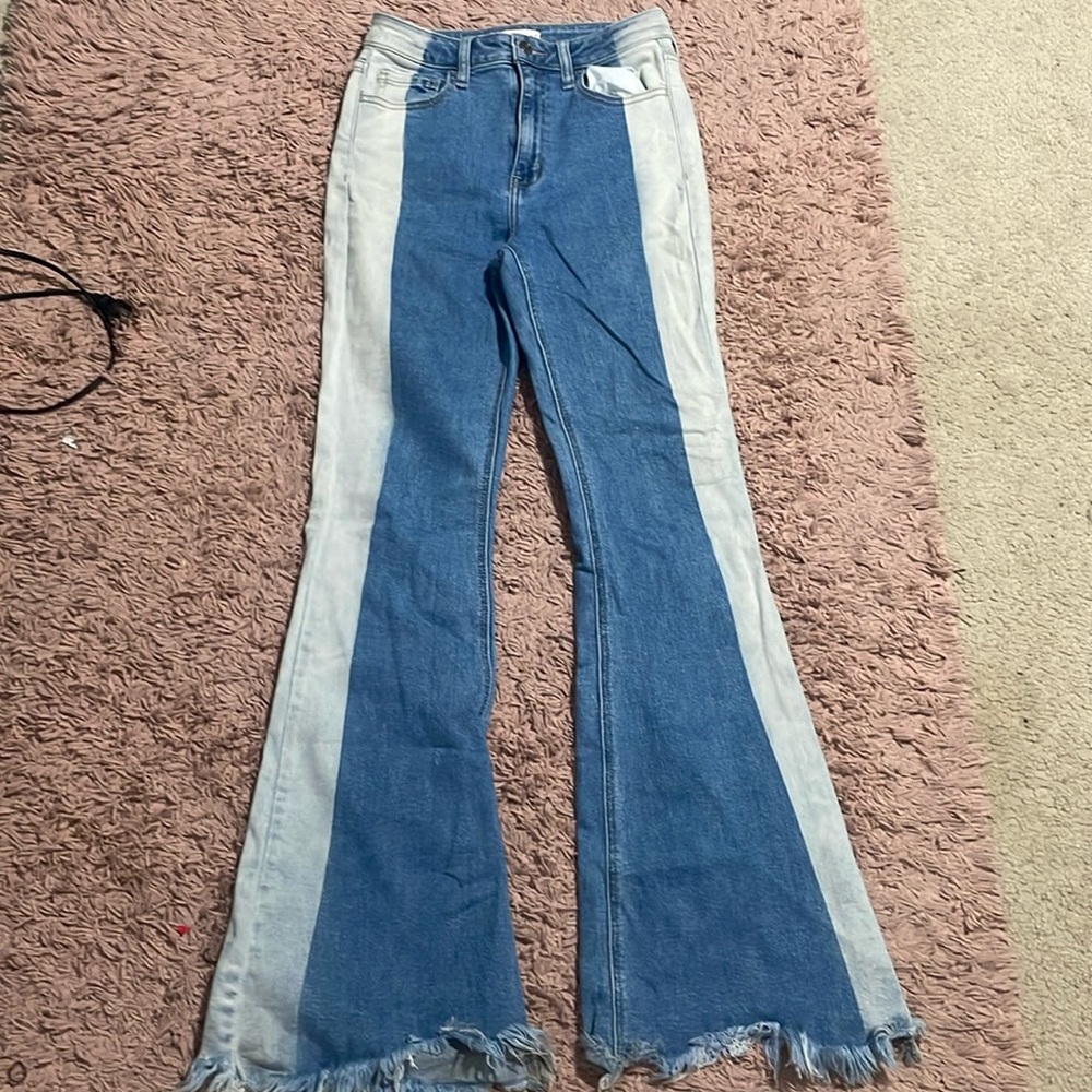 Two tone cello jeans